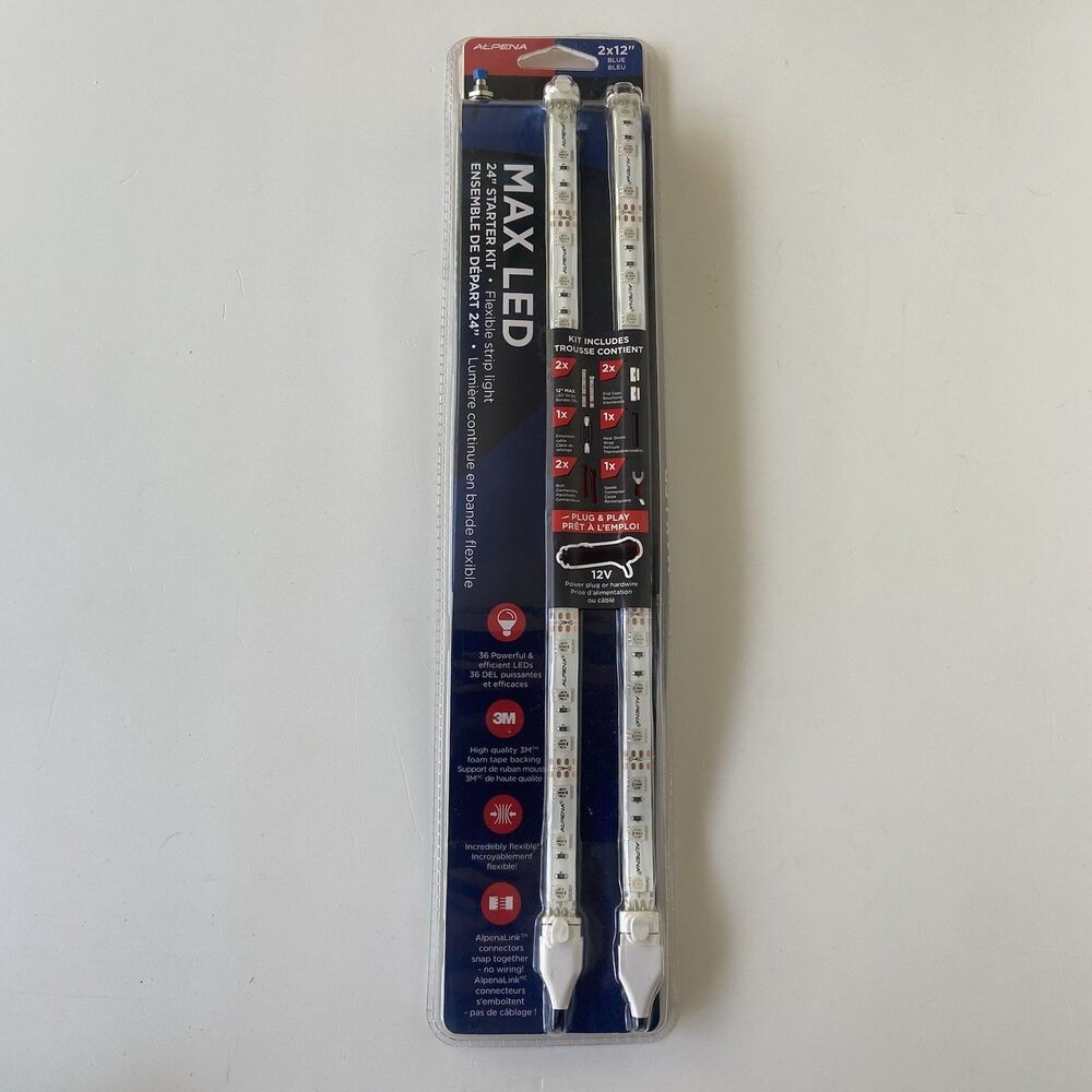 Alpena Max LED Flexible Light Strip 24” Starter Kit - Blue 2x12″ 12V 36 LEDs